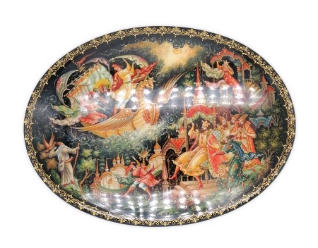 Шкатулка Палех "Летучий корабль" 11х16 см. арт. 753323 