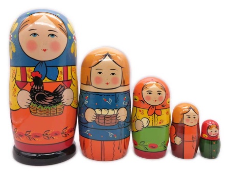 Матрешка Сергиево-посадская 5 мест 17 см. арт. 393372