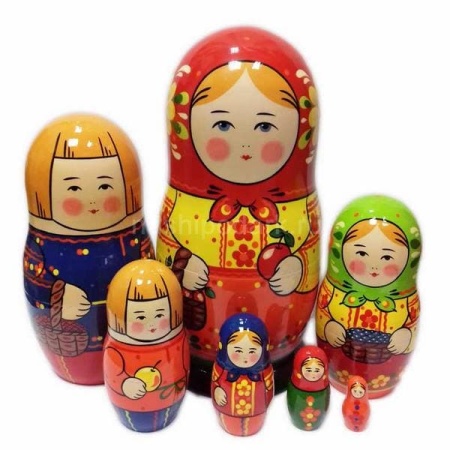 Матрешка и яблочки 22см 7 мест арт. 1018020