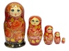 Матрешка "красная с золотом" 16см 5 мест арт. 192184
