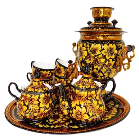 Набор самовар электрический с сервизом Кудрина