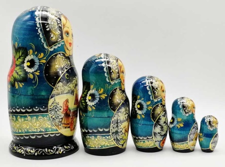 Матрешка "Зима" 19 см. 5 мест арт. 74198