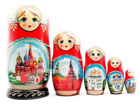 Матрешка "Москва" 5 мест 18см