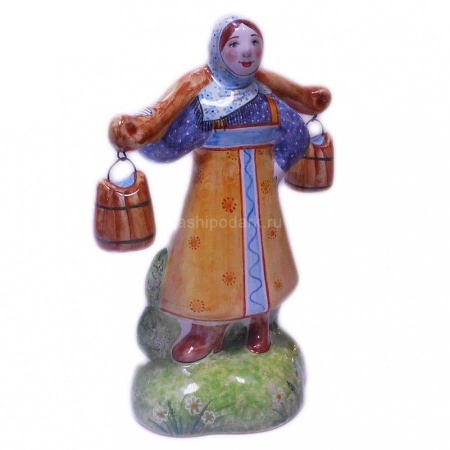 Майолика фигура "Девочка с ведрами" большая 16х12.5см арт. 1118211 