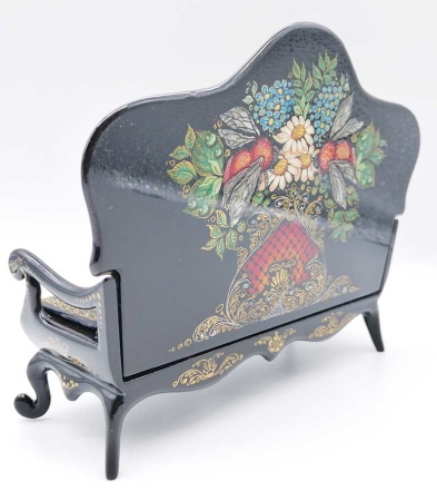 Шкатулка лаковая "Диванчик бабочки" 15х13 см. арт. 846522