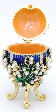 Яйцо в стиле Фаберже с жемчугом 9см арт. 89156 