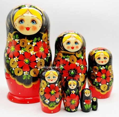 картинка Матрешка под хохлому 7 мест 21 см. арт. 587591 картинка Матрешка под хохлому 7 мест 21 см. арт. 587591