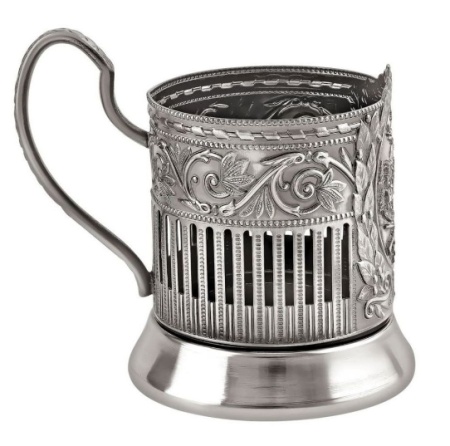 картинка Подстаканник никелированный с чернением "Охотник (Советский)"  Артикул:  НБС7408/208