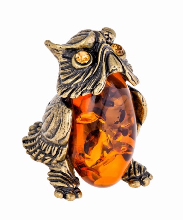 Фигурка из латуни Птица Филин мудрый 25х30 мм. арт. 477