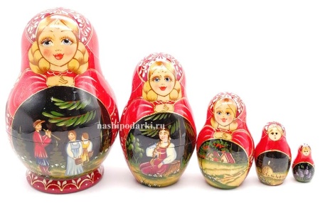 Матрешка "Деревенская" 5 мест 13 см. арт. 45643119