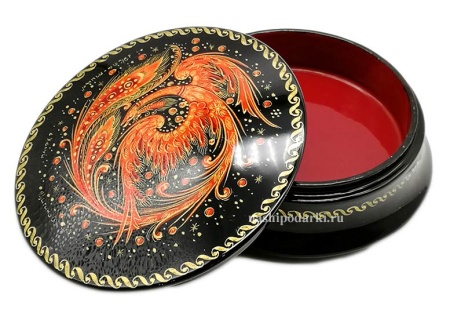 Шкатулка Холуй "Жар-птица" 8х8 см. арт. 816229