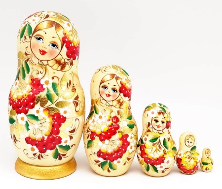 Матрешка рябинка 14 см. 5 мест арт. 74325