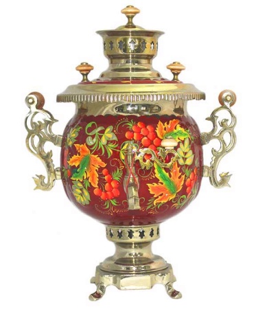 Самовар комбинированный 4,5 литра с художественной росписью  Самовар комбинированный 4,5 литра с художественной росписью