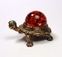 Фигурка из латуни с янтарем Черепаха большая арт. 1532