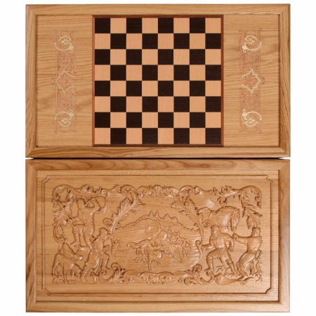 Нарды Ивановские "Соколиная Охота" дуб Артикул: WGN-SO-D 