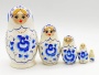 Матрешка под гжель 5 мест 12 см. арт. 4367871