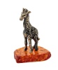 Фигурка из латуни с янтарем Жирафик Софи 45х60 мм. арт. 1212
