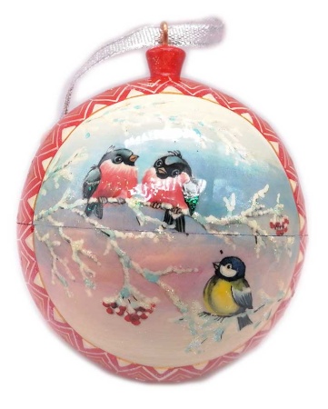 Елочный шар деревянный, открывающийся 10 см. арт. 58465324