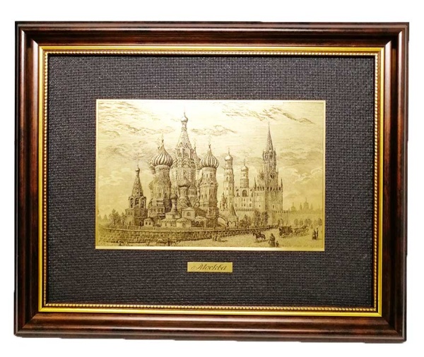 картинка Картина на металле "Вид кремля" 17х22 см. Ручная работа подарок