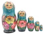 Матрешка Тверская бирюзовая 16 см. 5 мест арт. 651264