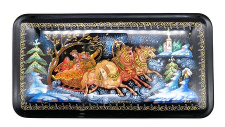 Шкатулка Палех "Тройка " 18х9 см. арт. 6744889 