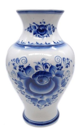 Ваза "Пейзаж" гжель 25х14 см. арт. 68352