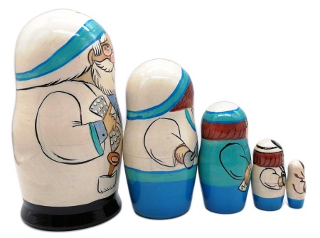 Матрешка доктор 5 мест 14 см. арт. 53322