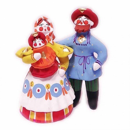 Дымковская игрушка "Композиция"Деревенская семья с младенцем" 12х11см арт. 1118137 Дымковская игрушка "Композиция"Деревенская семья с младенцем" 12х11см арт. 1118137