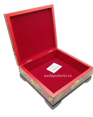 картинка Шкатулка хохлома квадрат 16х16см арт. 986327 магазин подарков