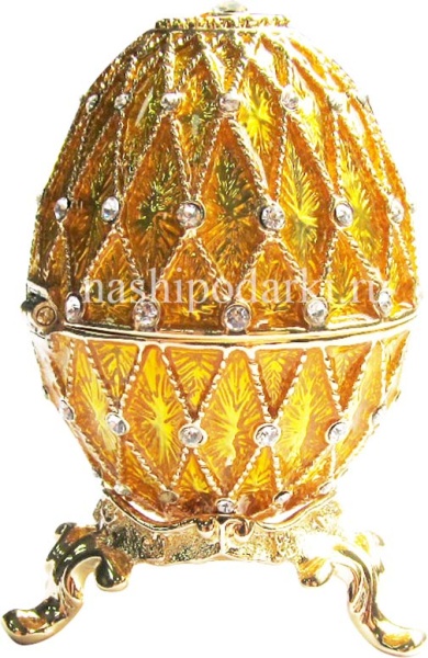 Яйцо пасхальное "Сетка 5 рядов" со стразами, цвет золотой арт. HAD300010 
