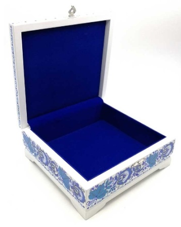 Шкатулка под Гжель Русская тройка 12х12х7 см. арт. 947333