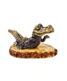 Фигурка из латуни с янтарем Крокодил 58х35 мм. арт. 268