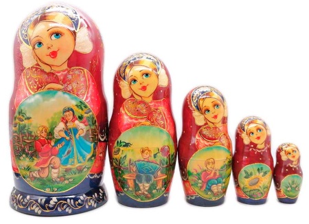 Матрешка "Парочка" 18 см. 5 мест арт. 683329