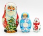 Матрешка дед мороз и снегурочка 3 места 11 см. арт. 5487593  Матрешка дед мороз и снегурочка 3 места 11 см. арт. 5487593