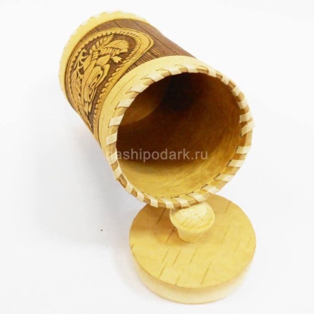 картинка Береста Туес "Роза" 6х4см арт. 220119123 магазин русских сувениров  Наши подарки