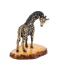 Фигурка из латуни с янтарем Жираф Нубийский 55х55 мм. арт. 1614