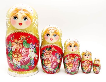 Матрешки Цветы 5 мест 17 см. арт. 9186111