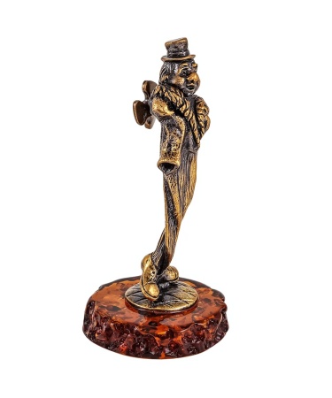 Фигурка из латуни с янтарем карлсон 30х60 мм. арт. 1552