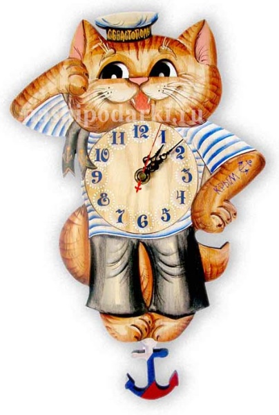 картинка Часы настенные с маятником и глазами Матроскин 