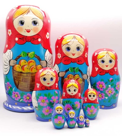 картинка Матрешка "Яблочки" 27 см. 10 мест. арт. 9736522 матрешки картинка Матрешка "Яблочки" 27 см. 10 мест. арт. 9736522 матрешки
