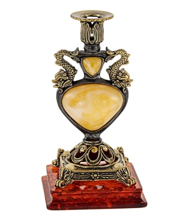 Подсвечник Индийский-1 из янтаря 60х110 мм. арт. 2564.1