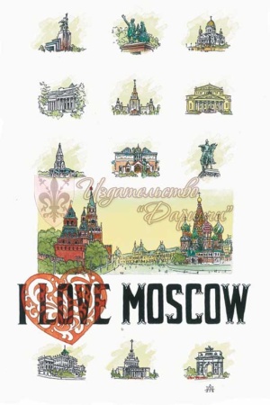Открытка Москва Акварель 10х15см арт. 57  Открытка Москва Акварель 10х15см арт. 57