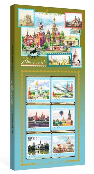 Шоколадный набор «Москва. Марки» 50 г (Шоколад горький 60% какао) арт. Б11197