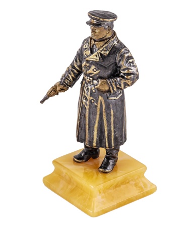 Фигурка из латуни с янтарем Следователь 40х90 мм. арт. 1838