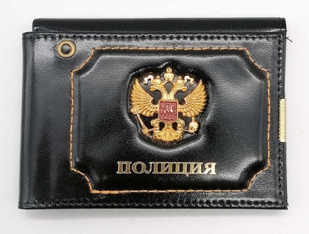 Удостоверение + документы Полиция черный 22х8 арт. 573533