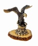 Фигурка из латуни с янтарем Птица Орел на гнезде 80х65 мм. арт. 1193