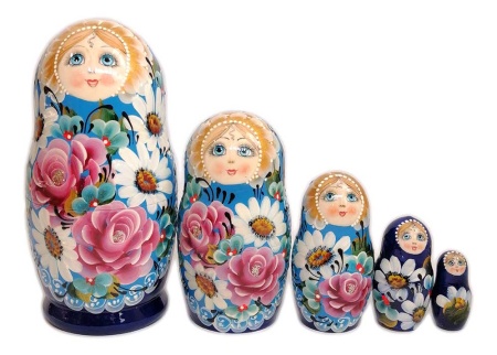 Матрешка с цветами 17 см. 5 мест арт. 756323