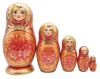 Матрешка Тверская красная 5 мест 18 см. арт. 945818