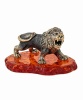 Фигурка из латуни с янтарем Лев Свирепый 85х50 мм. арт. 1532
