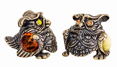 Фигурка из латуни Сова 30х27мм. арт. 484